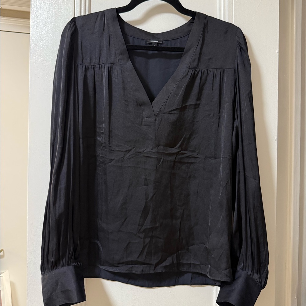 Express Black V-Neck Blouse